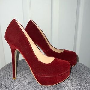 Colin Stuart Red Velvet Heels